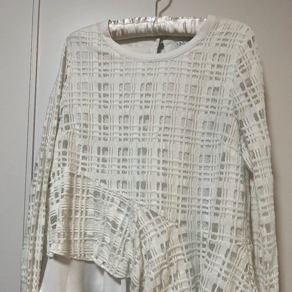 White Lacy, Chiffon lined top from Neiman Marcus - Picture 1 of 5
